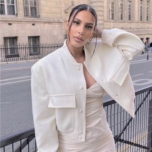 BNWT Zara Cropped Maxi Bomber Jacket - L